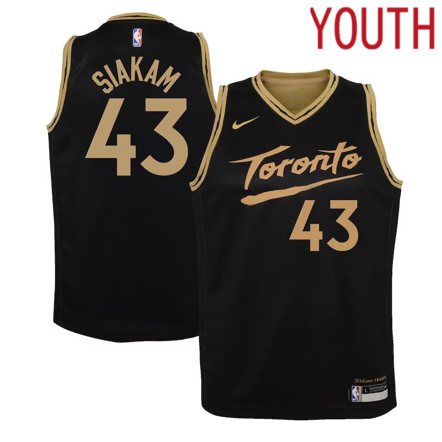 Youth Toronto Raptors 43 Pascal Siakam Nike Black City Edition Swingman NBA Jersey